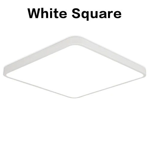 Светодиодный потолочный светильник Ультратонкий 5 см светодиодный Современный простой светильник черно-белый круглый квадратный для гостиной спальни фойе столовой - Цвет корпуса: White Square