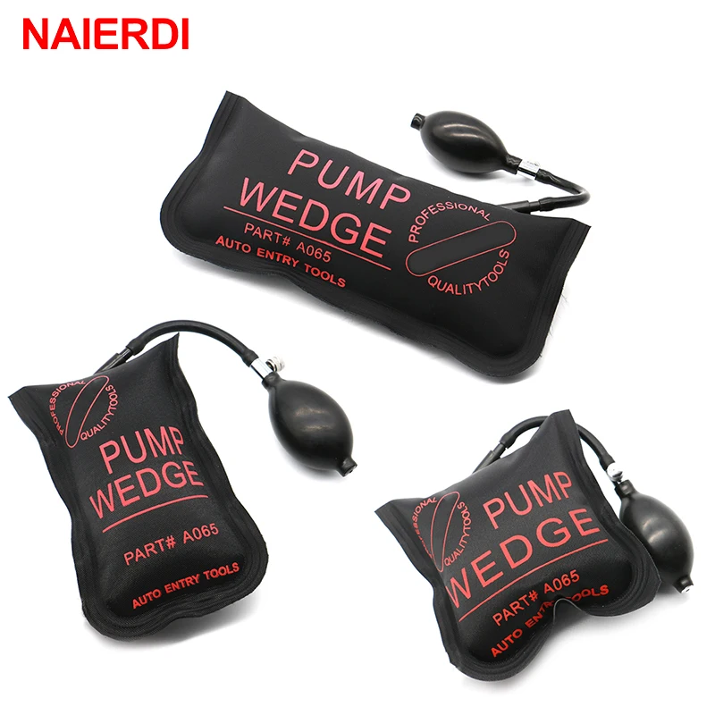 

3PCS Black NAIERDI Pump Wedge Locksmith Tools Full Size Auto Air Wedge Airbag Lock Pick Set Open Car Door Lock Hardware Tool
