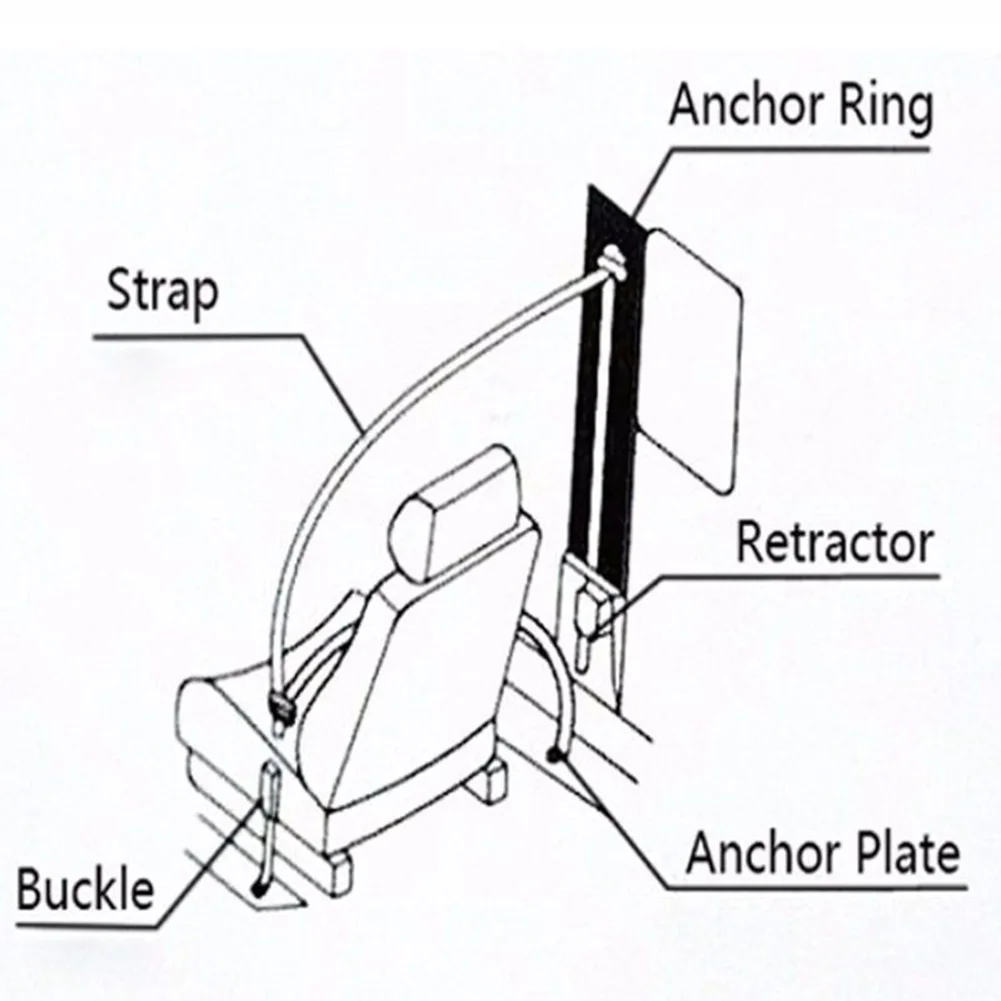 Авто Регулируемая 3 точки выдвижной ремней безопасности Подседельный штырь крепление Универсальный
