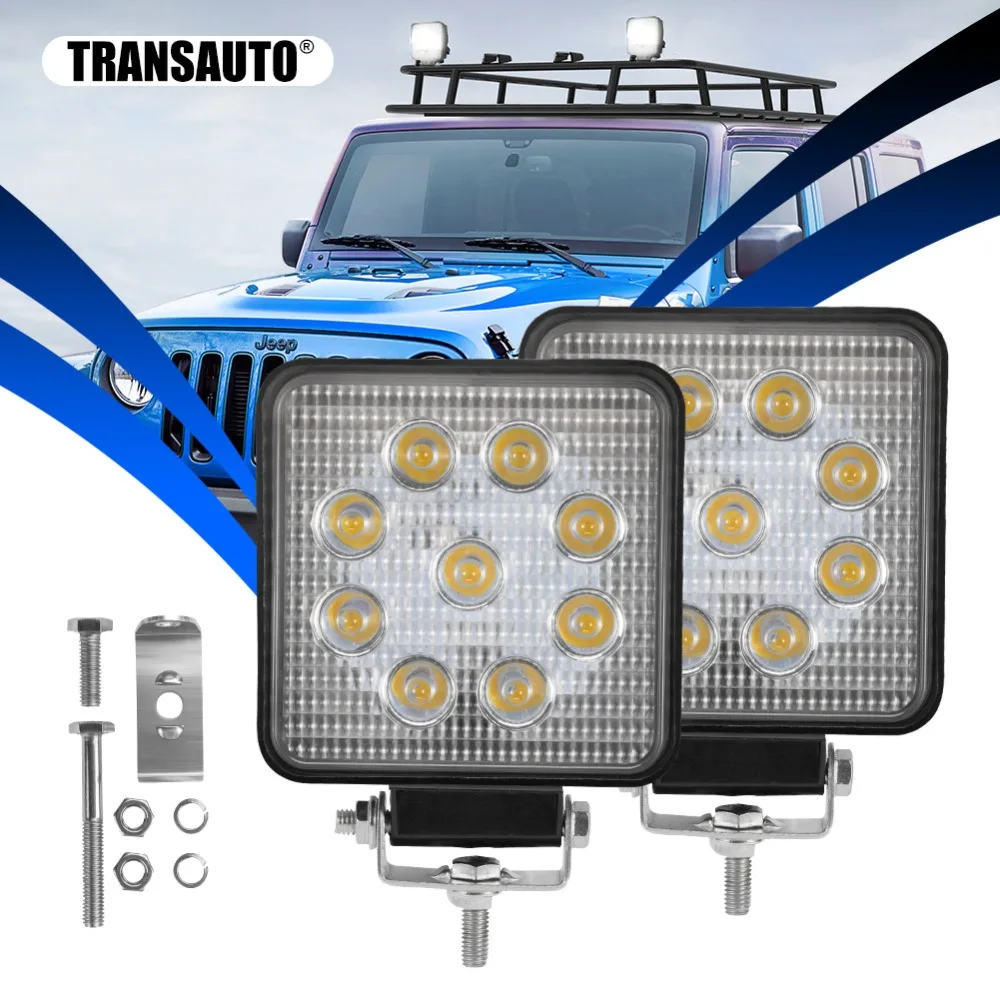 

2pcs 4Pcs LED Work Light - 4 Inch Square Flood LED Light Bar for Tractor Offroad 4WD Truck ATV UTV SUV Driving Lamp Running Ligh