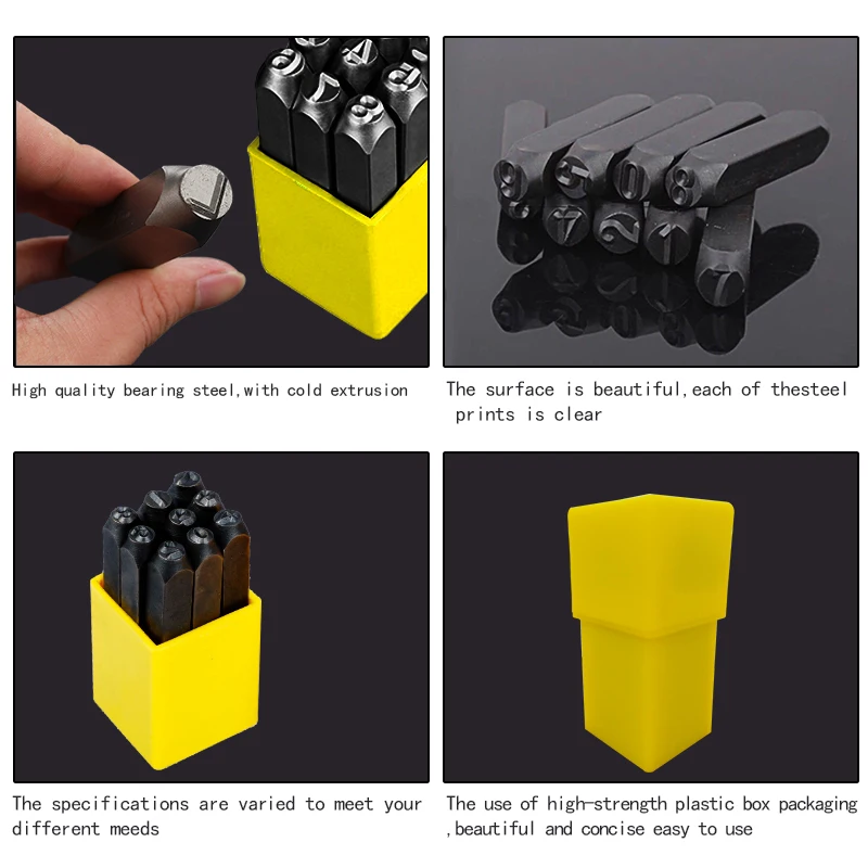 Lmdz 9 шт. Сталь штамп с изображением букв и цифр штамп ювелирные изделия набор 3/4/5 мм закаленные Металл Дерево Кожа Сталь удар номер инструмента кожа штамп