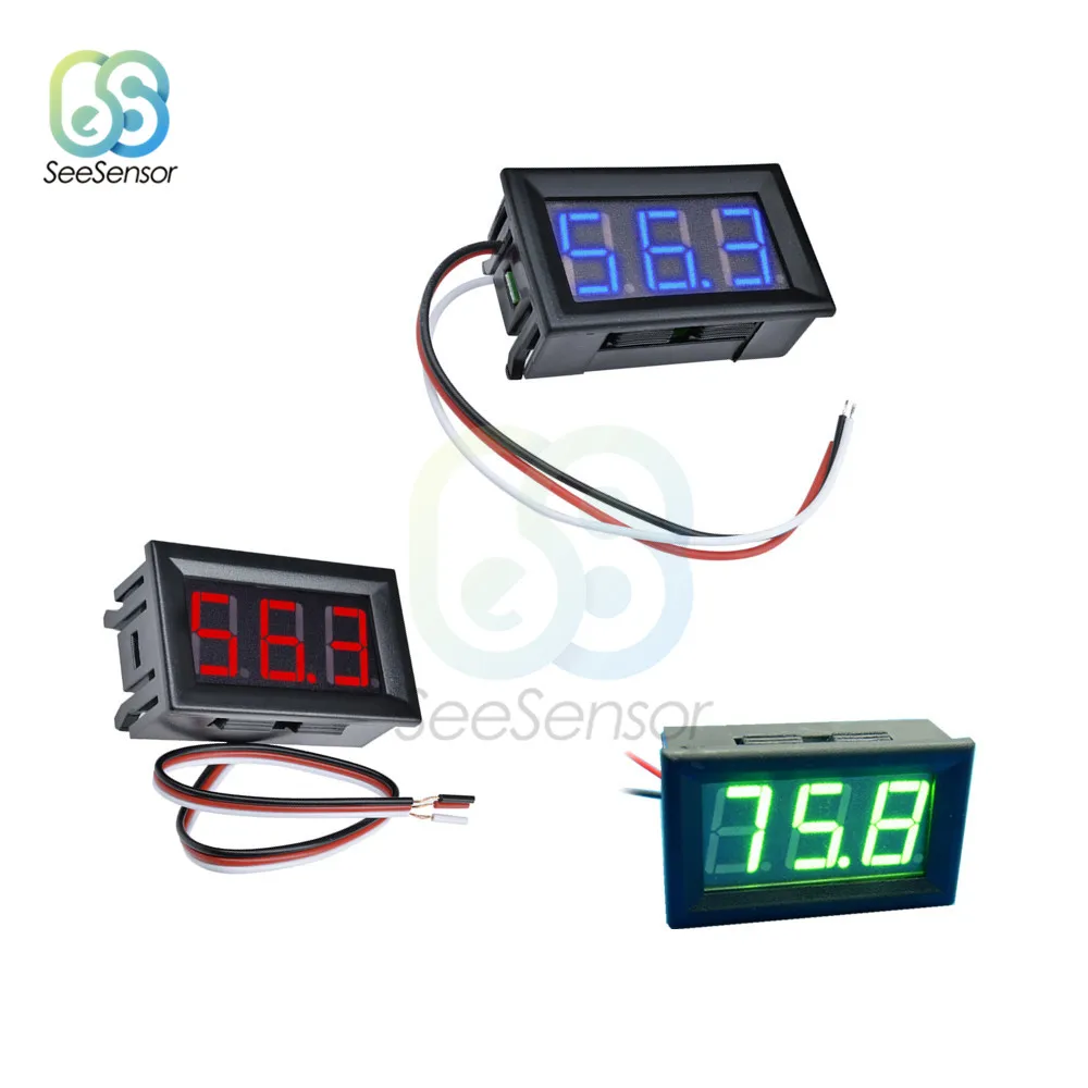 

DC 0V to 99.9V Mini Digital Voltmeter LED Voltage Meter Display Red Green Blue Low Power Panel Meter