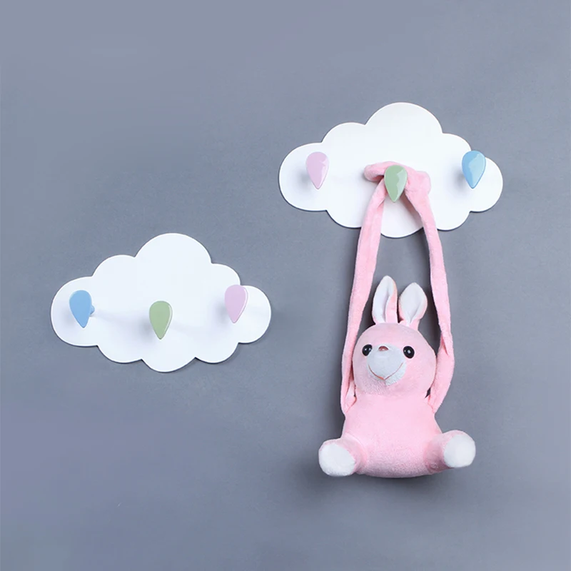 1PC New Cloud shape wall decorative hooks Self-adhesive Sticky hook for hanging clothes coat hanger key holder home organizer