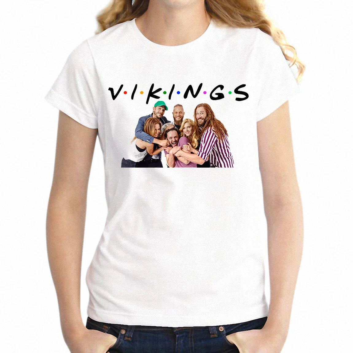 Женская футболка с надписью Vikings Friends Funny Mashup Badass для девочек | одежда
