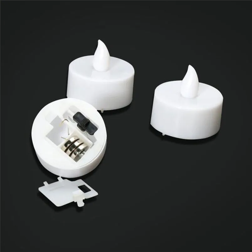 6pc LED Candles Tea Light Candle Realistic Battery-Powered Flameless Candles christmas new year home Decorations #3n17 (2)