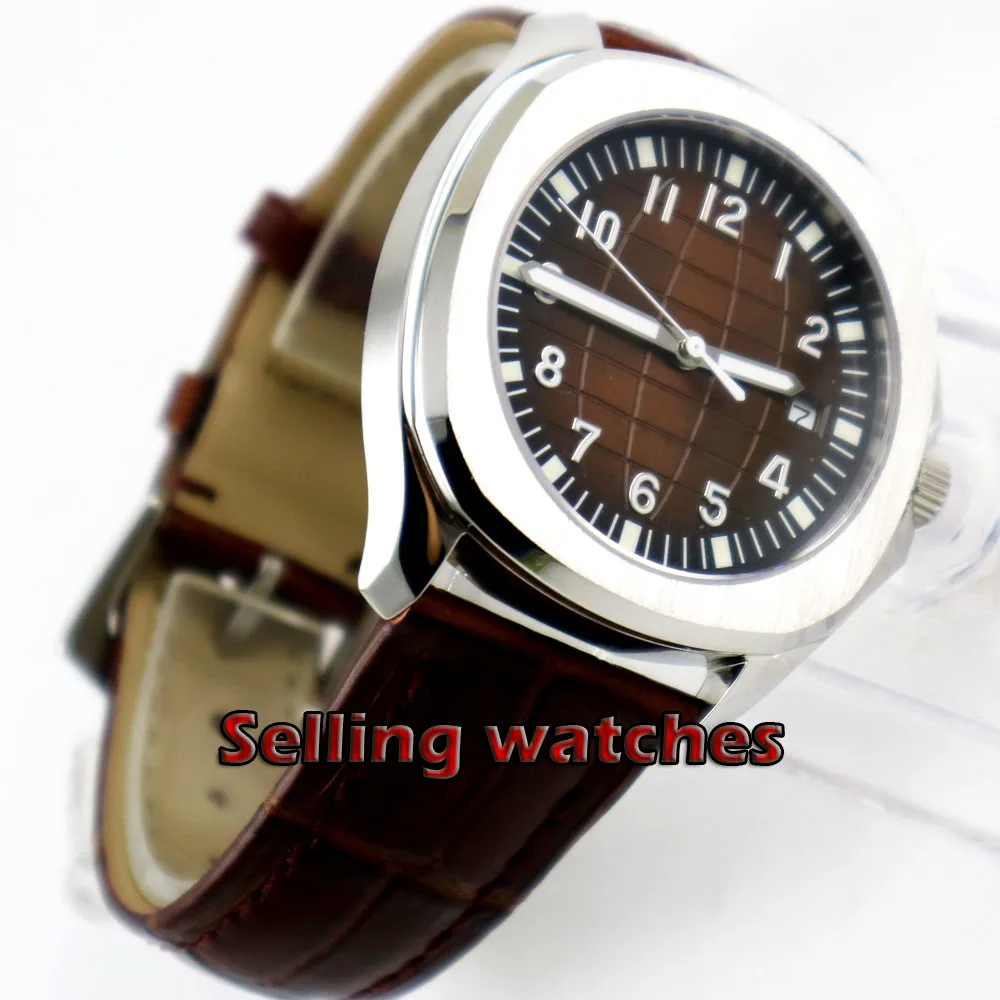 

40mm BLIGER Luxury Brand Brown Sterile dial Luminous Men Watches Fashion Creative Automatic Wristwatch