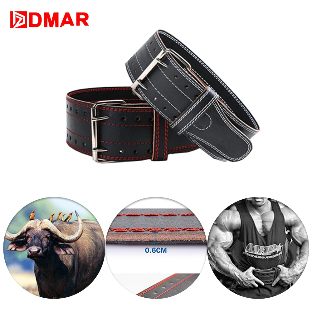 

DMAR Cowhide Weightlifting Belt Fitness Gym Crossfit Waist Protector Dumbbell Barbell Power lifting Support Training Equipment