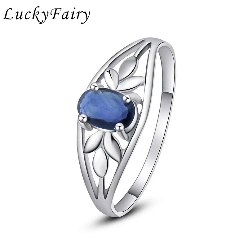 Wedding Bands 925 Silver Rings Women Sapphire Ring for Female Flower Shape S925 Sterling Sliver Color Girls Fine Jewelry | Украшения и