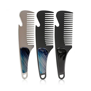 

1pcs Portable Male Beard Comb Stainless Steel Shaving Anti-static Pocket Mustache Brush For Men Y1