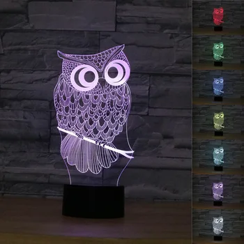 

OWL Animal Night Light Baby Mood 3D Lamp Kids Room LED Lights Luminaria DC 5V USB Decorative Table Lamp LED Cute Desk Lamps