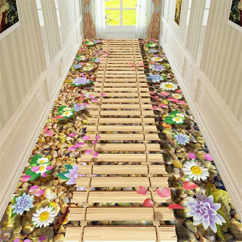 

3D Creative Door Mat Plant Carpet Printing Hallway Carpets Bedroom Living Room Tea Table Rugs Kitchen Bathroom Antiskid Mats