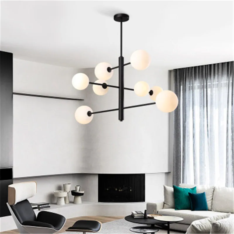 

Modern Simple Molecular Design Living Room Chandelier Creative Art Dining Room Parlor Decoration Suspension Light Fixtures