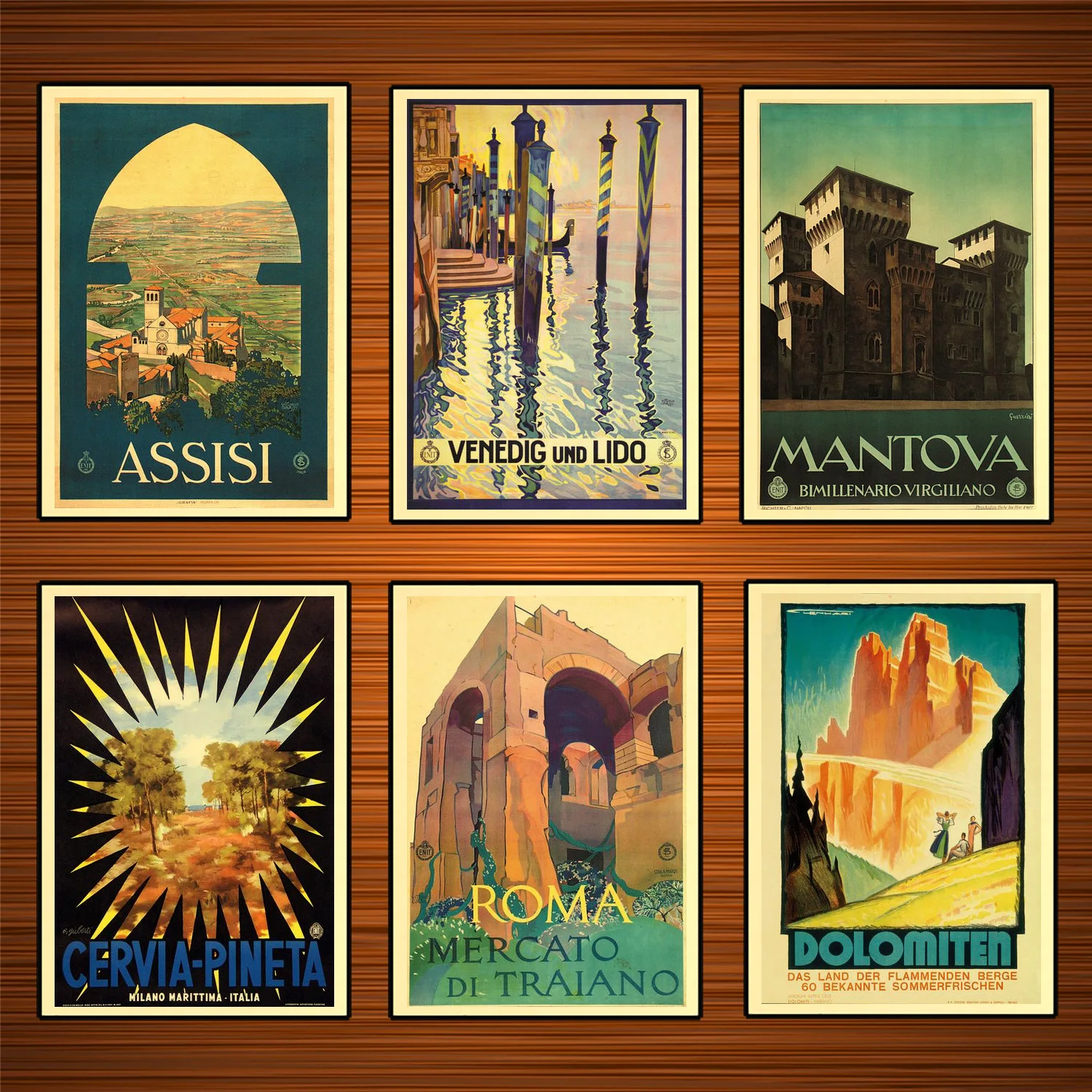 Italy Tourism Travel Posters Roma - Mercato di Traiano Classic Wall Stickers Canvas Painting Vintage Poster Home Bar Decor Gift | Дом и сад