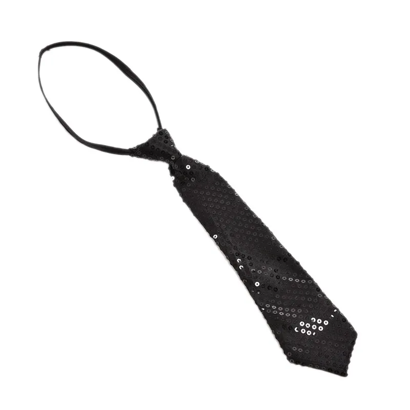 1pc School Boys And Girls  Sequin Necktie Adjustable Children Kids Baby Wedding Elastic Tie Necktie