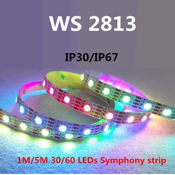 

LED WS2813 1m/4m/5m New product WS2813 Smart led pixel strip, IP30/IP67 DC5V Black/white PCB, 30/60 leds/m IC