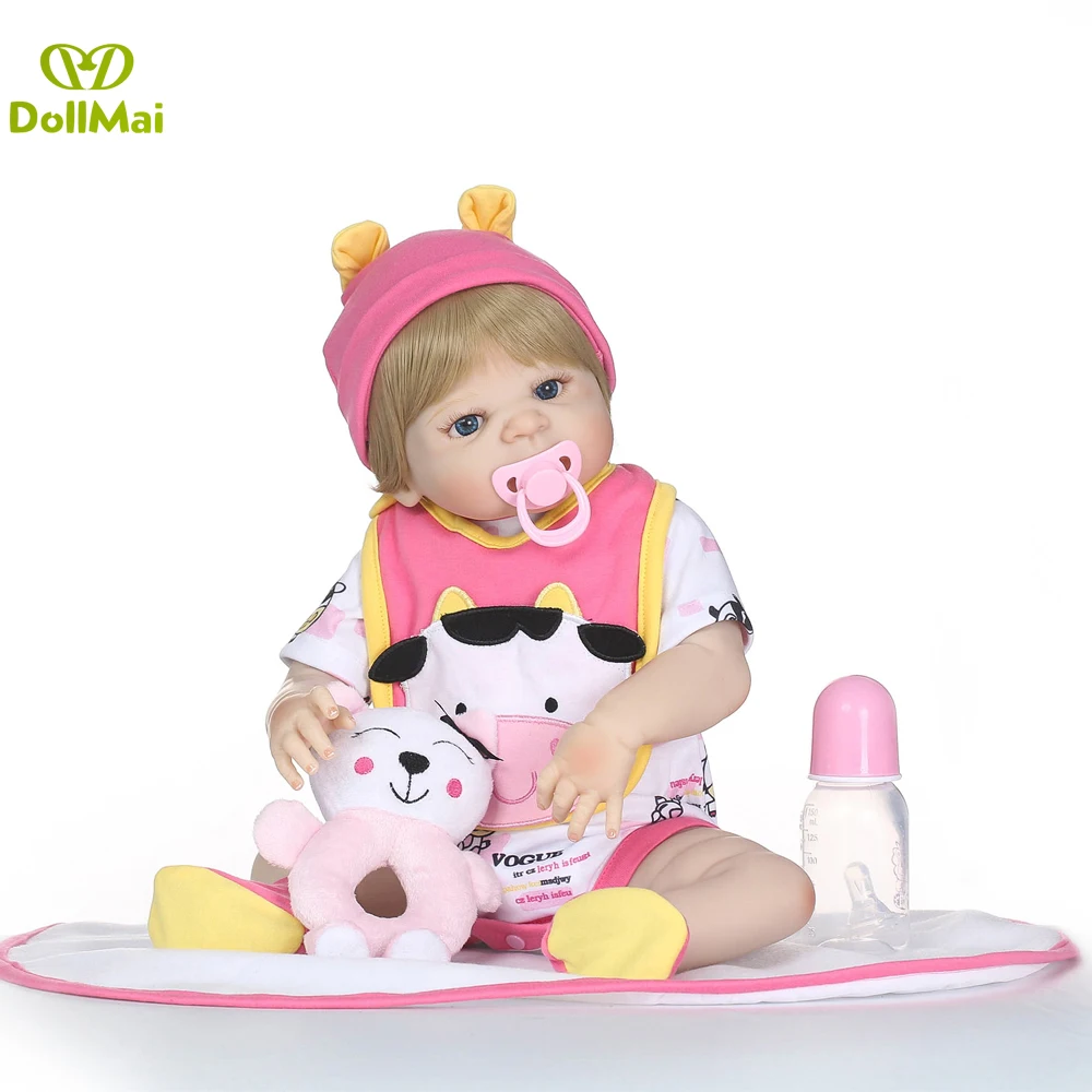 

55cm Collectible doll Full Body Vinyl Silicone Reborn Toddler Princess lifelike Realistic npk doll bathe kids toys birthday toy
