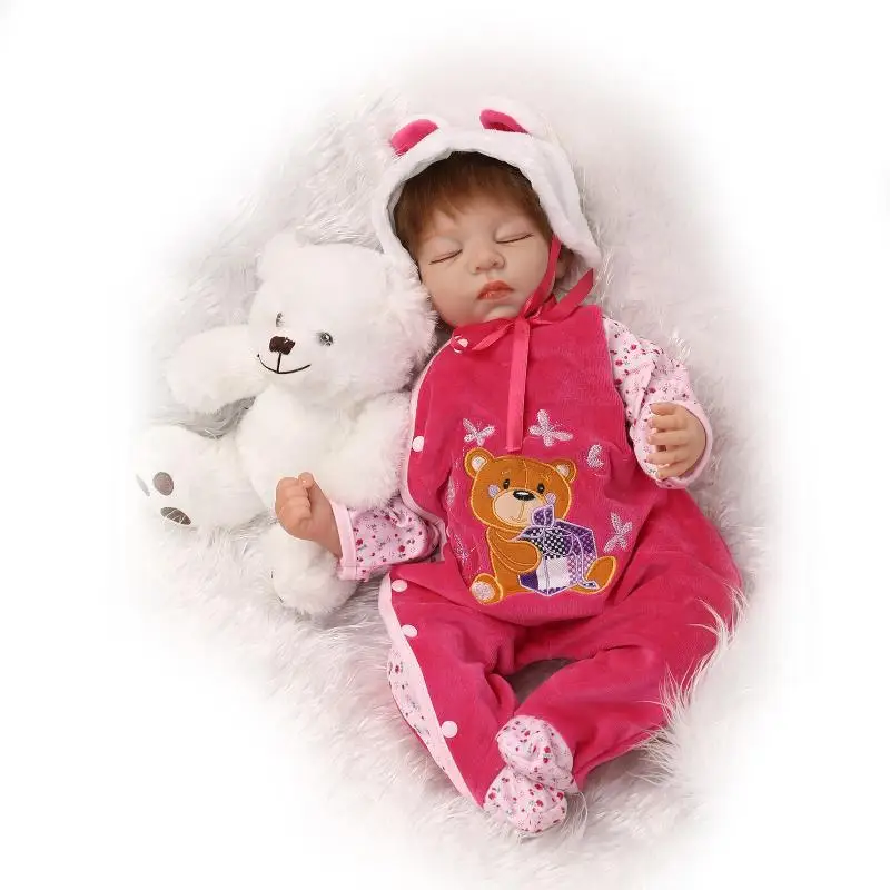 

22 Inch Full Silicone Vinyl Reborn Doll bebely reborn Babies Toys Newborn Girl Fashion realistic baby lol Doll Christmas gifts