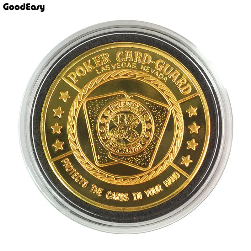 Poker Card Guard протектор металлический жетон монета с пластиковой крышкой покер чип набор Техасский Холдем дилер комета Кнопка игры