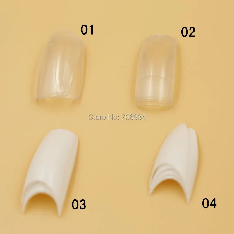 

Fake Nails Acrylic Fake Nail Tips 500 pcs White V-type False Tips Clear Full&Half Nail G2