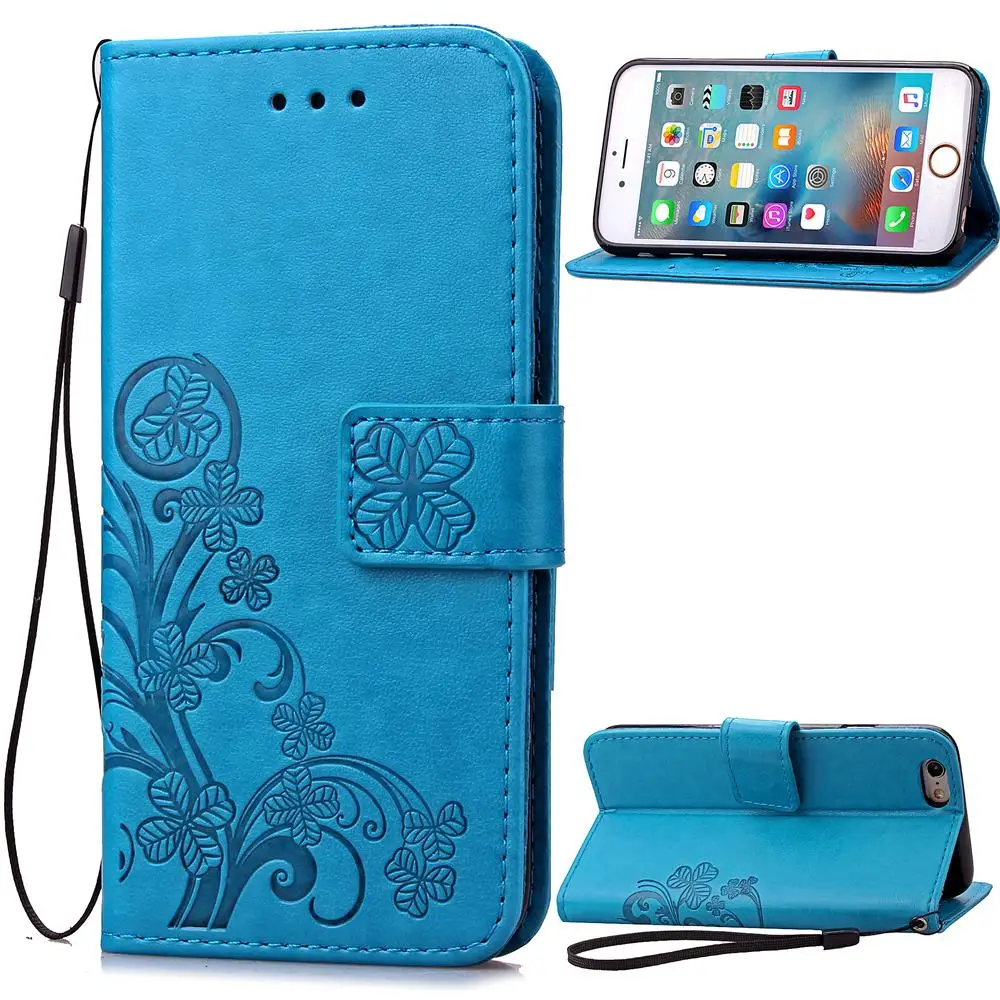 Funda Clover Case for Apple iPhone 5 5S SE 5C Leather Cover Luxry Flip Capa Telephone Mobile Accessorie for iPhone 5G Phone case