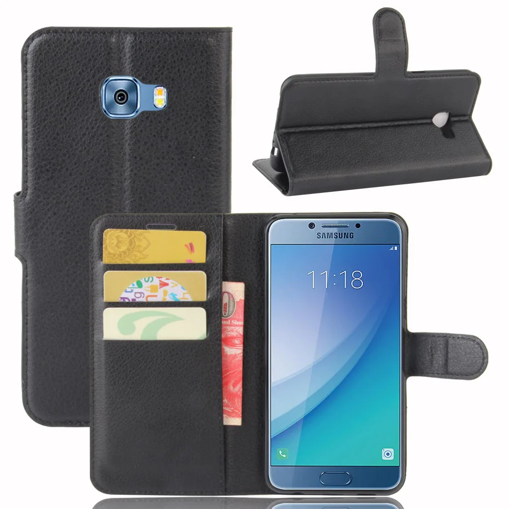 

50pcs/lot free shipping Litchi Grain wallet leather Case for Samsung j5 2017/j7 2017/Xcover 4 G390F/C5 pro