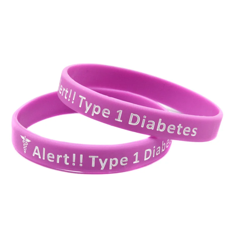 

OneBandaHouse 50PCS/Lot Medical Alert Bracelet Type 1 Diabetes Insulin Dependent Silicone Wristband