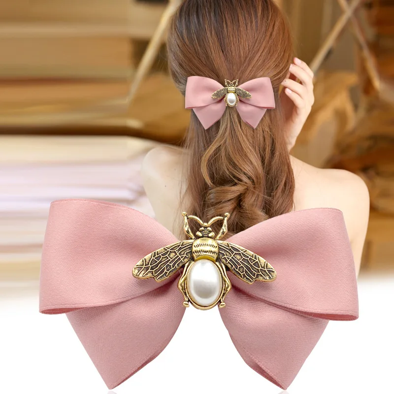 

i-Remiel Korean Fashion Headdress Pin Top Spring Clip Floral Hairpin Clips Adult Hairband Small Bee Hair Accessories for Women