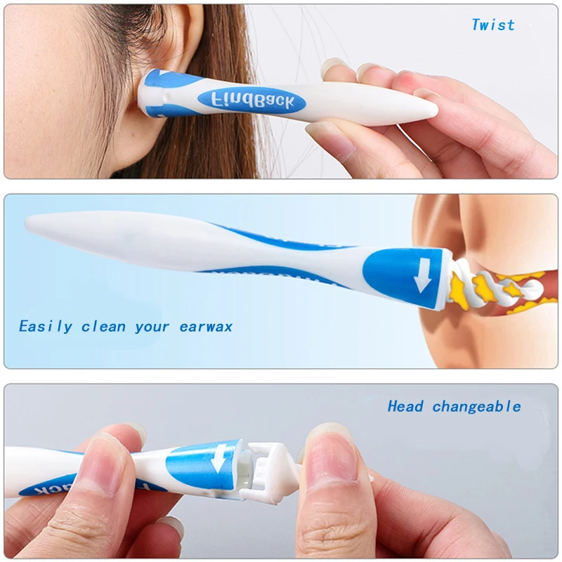 

16 Tips Rotating Smart Ear Cleaner Earpick Easy Earwax Removal Soft Spiral Cleaner Prevent Ear-pick Clean Tools Ear Care Kit 6