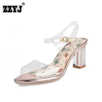 Big size 34-41 2017 New Transparent PVC Women