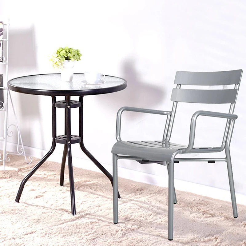 2pcs Aluminum Lightweight Chairs W Armrest Patio Restaurant Balcony 2pcs Aluminum Lightweight Chairs W Armrest Patio Restaurant Balcony Dining Room Stackable Indoor Outdoor Use 3 Colour In Stools Ottomans From