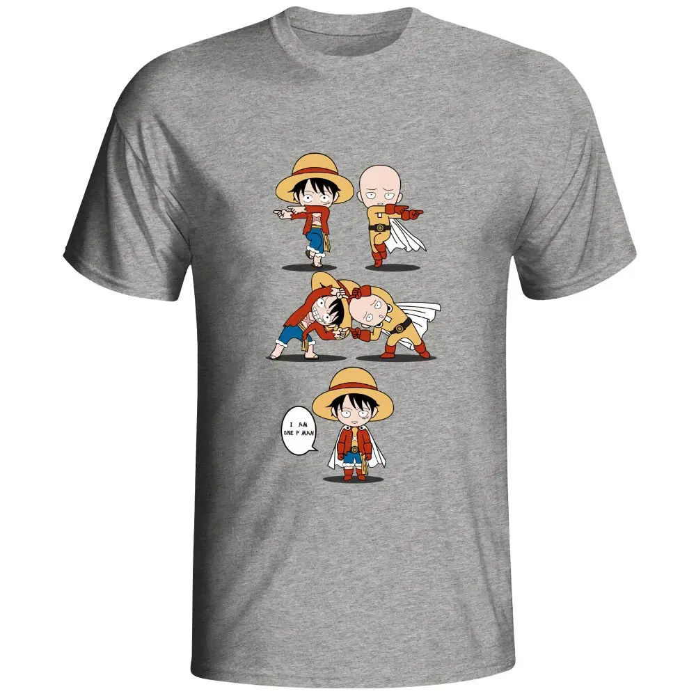 Футболка с изображением обезьяны д Луффи любит сайтаму, аниме, одна деталь, кроссовер, one Punch Man, футболка с крутым дизайном, хлопок, черная футболка