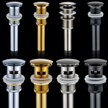 Solid Brass Bathroom Lavatory Sink Pop Up Drain With/Without Overflow Black/Chrome/Gold/Oil Rubbed Bathroom Accessories DC-11