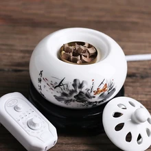 Timing Thermostat Electronic Sandalwood Furnace Ceramic Scented Ovens Incense Burner Essential Oil Aroma Burner 200-240V F