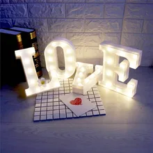 26 Letter Alphabet white Night LED Lamp Grow Light Wall Decoration For Children Bedroom Wedding for kids Toy Christmas Gifts