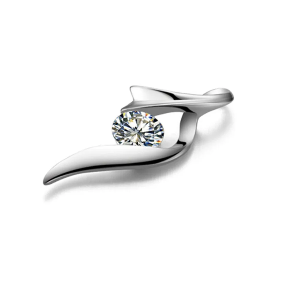 Тест Положительный 0.5CT Moissanite алмазный кулон женский Стерлинговое серебро ювелирные изделия Шелковый стиль кулон ожерелье юбилейные украшения