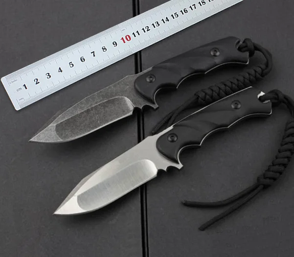 Лучший Выживания фиксированным Ножи Охота Кемпинг тактический Ножи 58HRC StoneWash D2 лезвие G10 ручка Военный Открытый Охота Ножи Инструменты