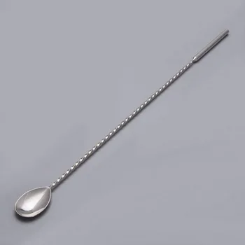 

40CM American style thread stainless steel long bar sppon cocktail whisks spoon cylinder head bar spoon