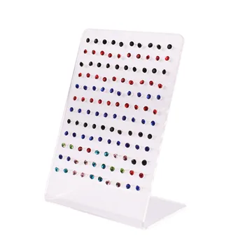 

120 Holes White Jewelry Display Earrings Ear Stud Holder Organizer Women Jewellery Display Rack Stands Showcase Exhibidor #46677