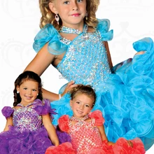 Новинка,, красные, фиолетовые, синие пышные платья для девочек бальное платье с оборками из бисера и страз мини-короткие платья из органзы с цветочным узором для девочек