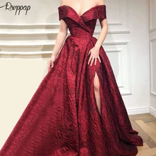 Длинное вечернее платье с рукавом-крылышком и v-образным вырезом, дизайн из Ливана, элегантные вечерние платья с высоким разрезом в арабском стиле