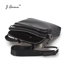 J.Quinn New Men Shoulder Bags Top Cowhide Genuine Leather Male Bag Single Slim Business Travel Ipad Small Crossbody Mens Bag