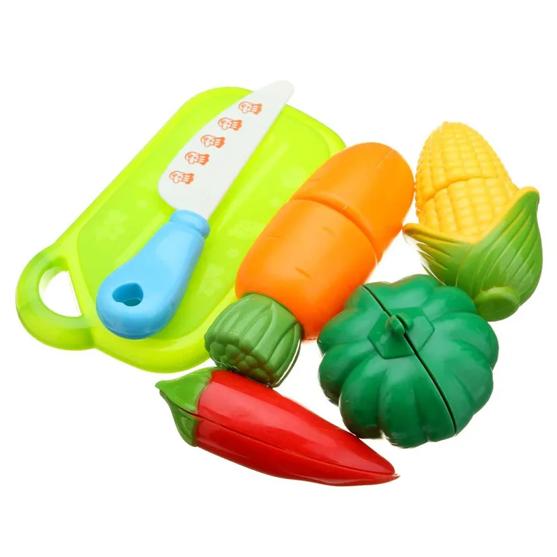 JIMITU Plastic Vegetables Baby Classic Kids Toys 6PCS Cut Fun
