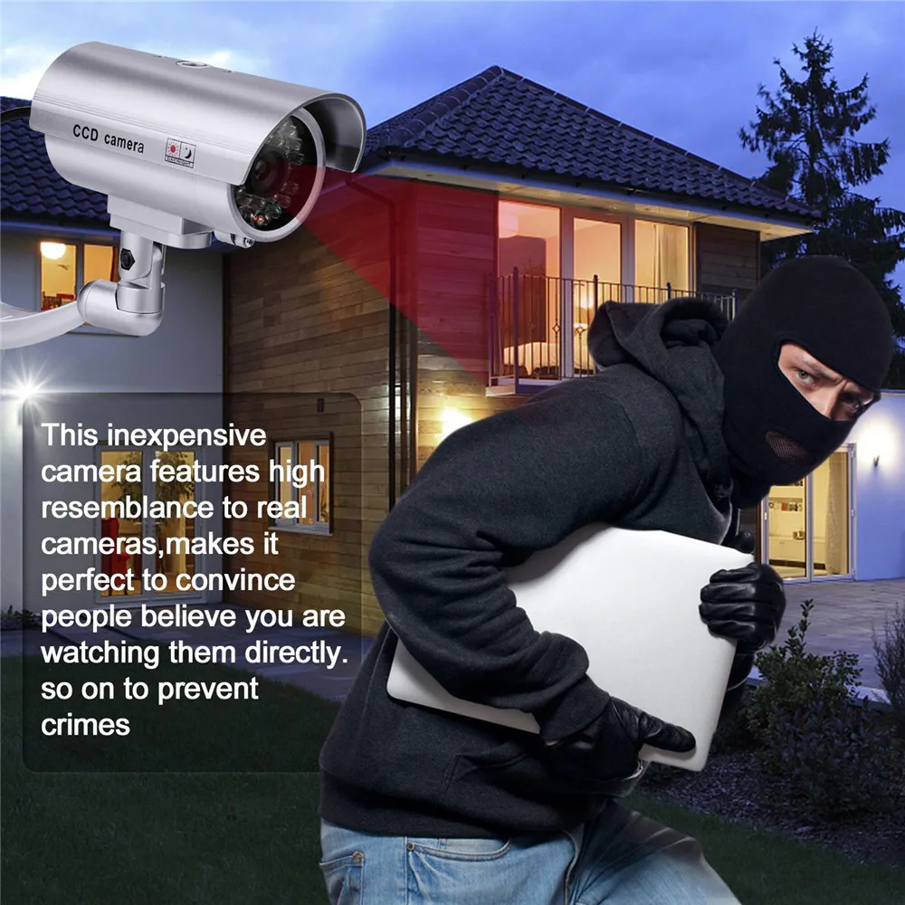  fake dummy camera security cctv video surveillance wifi flashing red led waterproof outdoor false d - 33025451950
