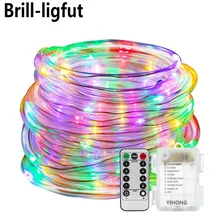 Наружные гирлянды 10 м 100 светодиодный s на батарейках светодиодный Канатный трубчатый светильник для патио Пасхи рождественской вечеринки свадьбы праздника
