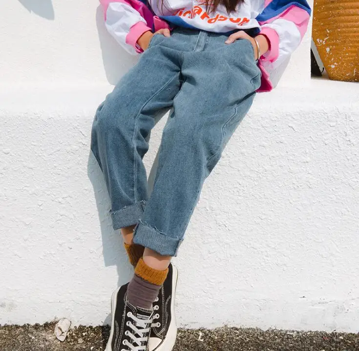 

2019 new wholesale girls denim pants fashion spring girls jean pants 4-9t B289
