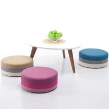 Льняные детские стульчики, детская мебель, простой тканевый модный журнальный столик, табурет, разноцветный пуфик, 47*47*20 см, горячая новинка