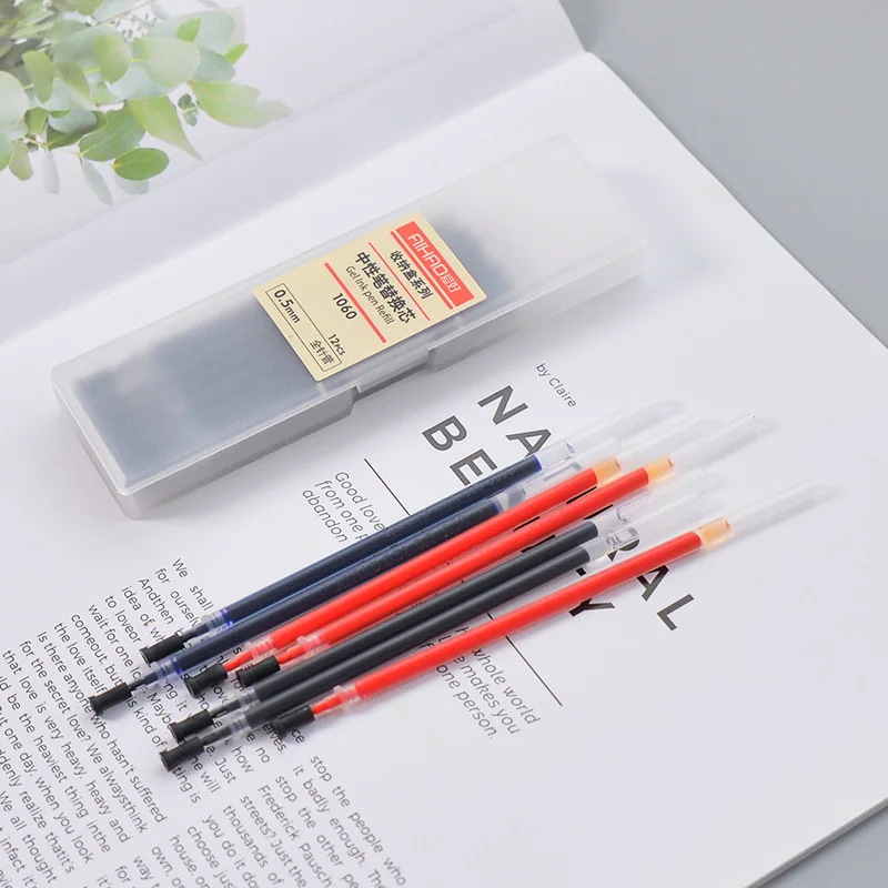 

12pcs/box Gel pen refill 0.5mm refill Full needle refill penfill