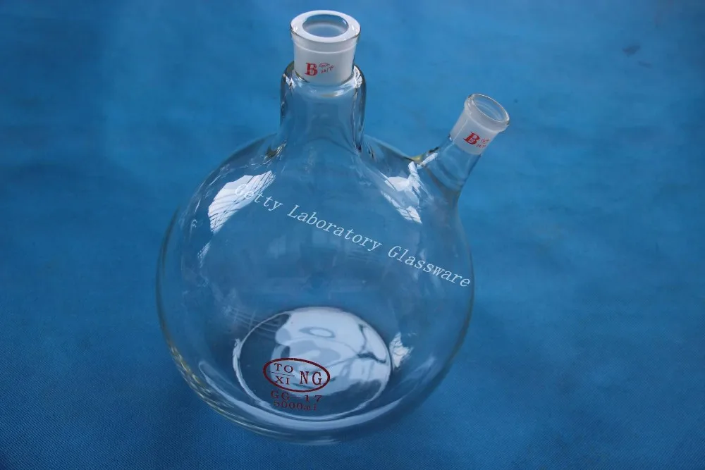 20L 3-Neck Boiling Flask - Heavy Wall Borosilicate Glass With Flat Bottom For Chemistry