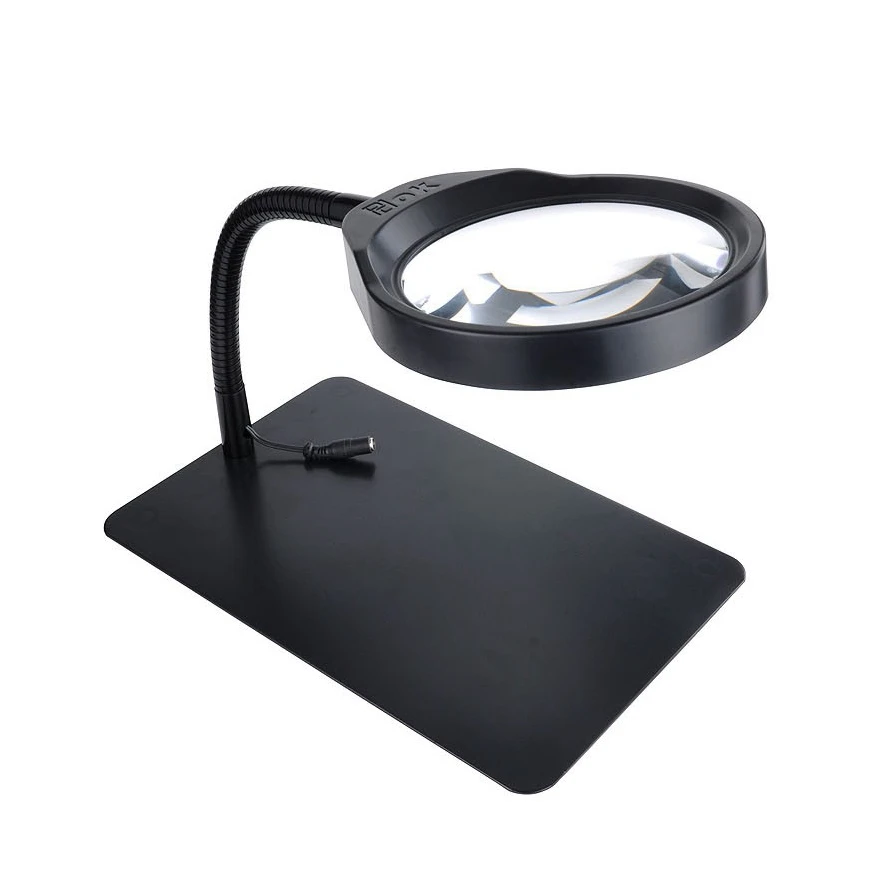 5X LED Light Magnifier Stand Table Magnifier PCB Magnifier Large