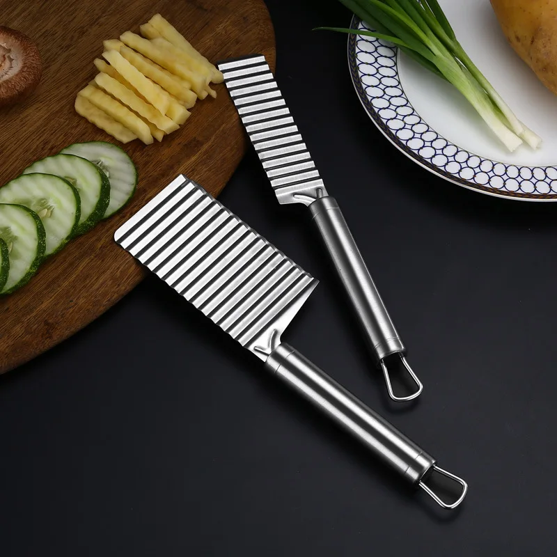 

Unibird 1Pc Stainless Steel Potato Wave Knife French Fry Cutter Vegetables Slicer Chip Chopper Cooking Tool Kitchen Accessories
